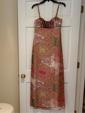 Grass Jeans Collection Women’s Pink Paisley Slip Dress